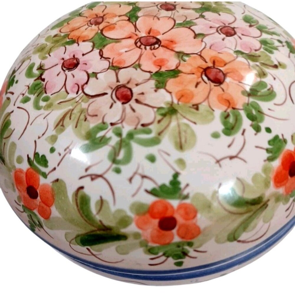 Vtg OOAK Spain Victorian Hand Painted Daisies Trinket Jewely Box Porcelain - Picture 6 of 8